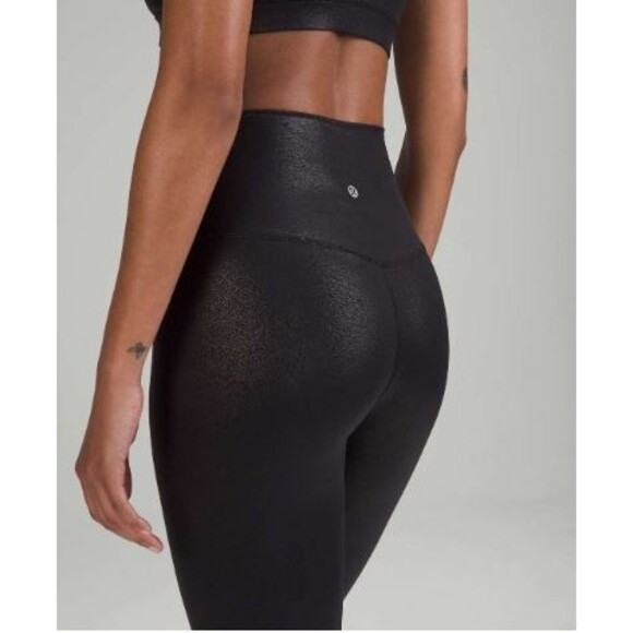 Lululemon Align High Rise 28” Shine Radiate Foil Black Size 6 NWT - Picture 3 of 9